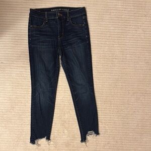 American Eagle Outfitters Blue Cropped Ankle Jeans